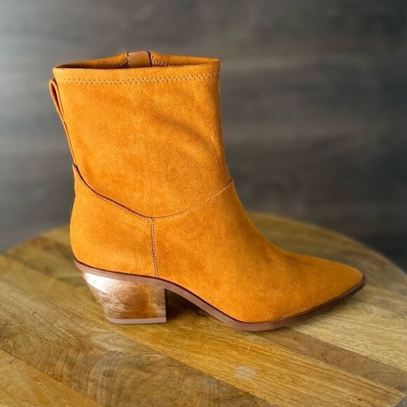Franco Sarto Sammie Faux Suede Ankle Bootie in Whiskey Tan. Size 7. NWT! - Picture 11 of 16